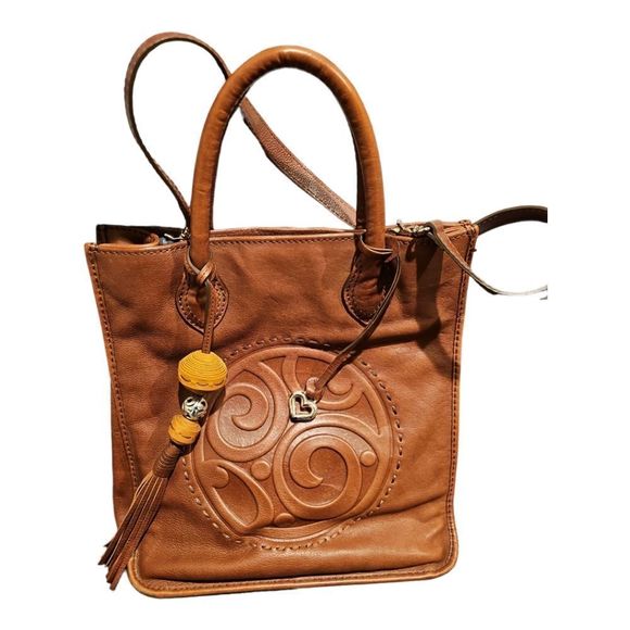SOLD!!! BRIGHTON "Tilda" Brown Leather Shopper Tote - Picture 1 of 12